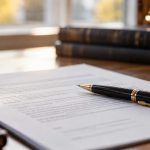 Legal paperwork on a desk, representing the auction reservation fee sellers need to understand