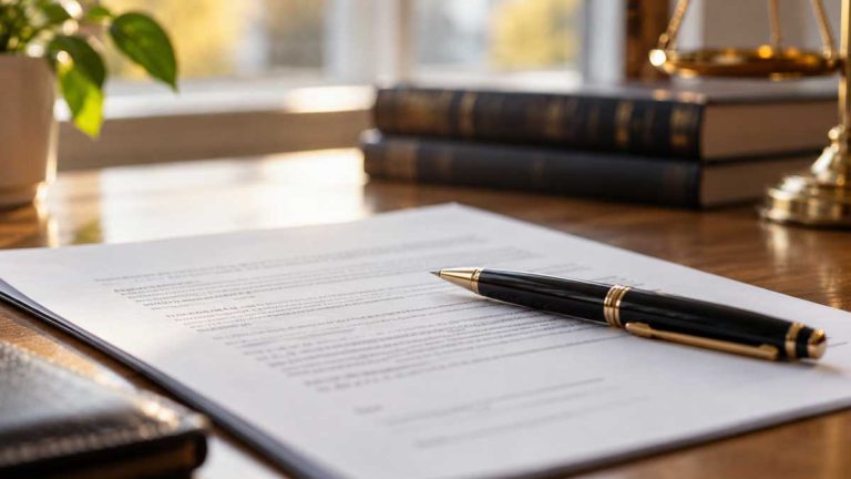 Legal paperwork on a desk, representing the auction reservation fee sellers need to understand