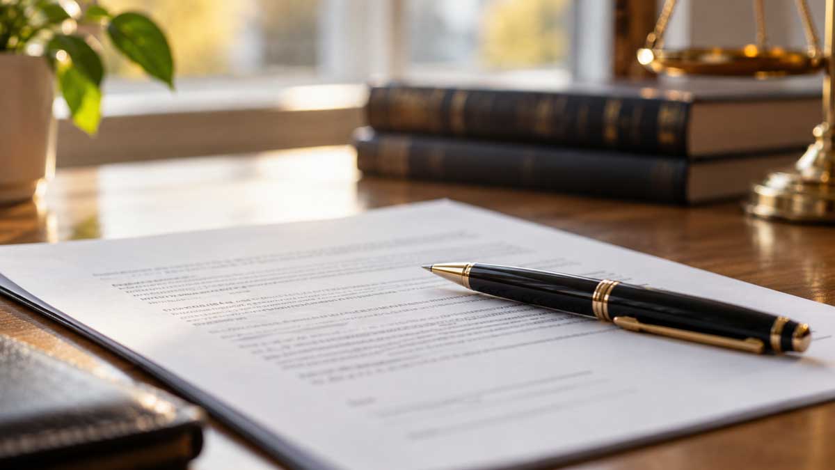 Legal paperwork on a desk, representing the auction reservation fee sellers need to understand
