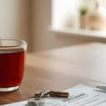 UK homeowner reviewing paperwork at the kitchen table during a mortgage rate rise